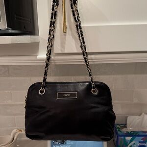 DKNY Black Shoulder Bag with Chain Strap